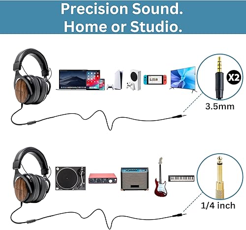 Miniatura 2 de ov21 - Auriculares con cierre y micrófono, fabricados con madera cosechada de forma sostenible, diseñados para entusiastas de la música, audiófilos,