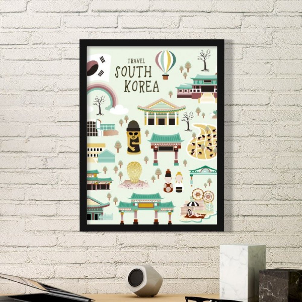 Art prints Corée photo cadre noir simple pour affiche murale DIYthinker