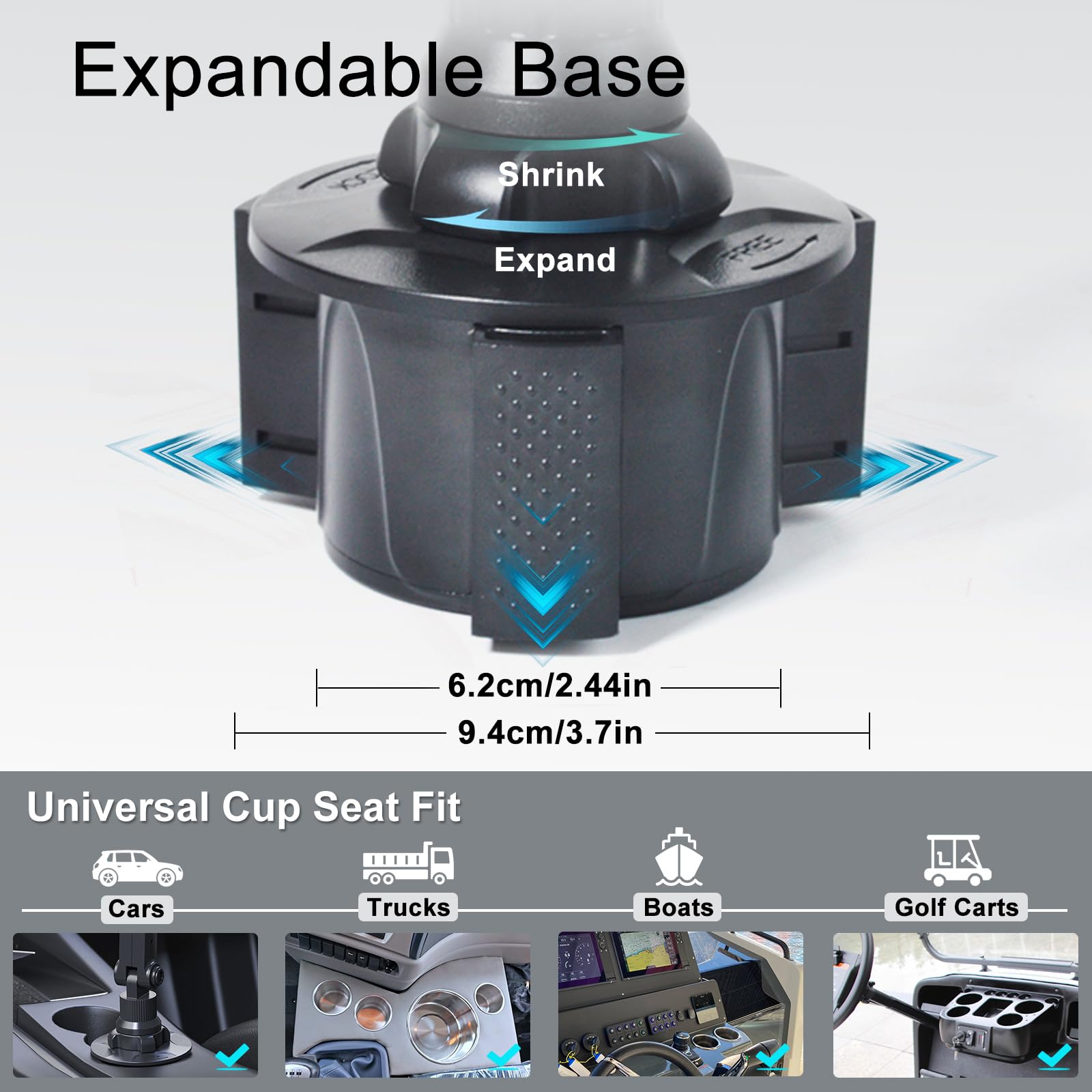 Soporte para Portavasos para Cabezales de Control de Emisora Radioaficionado, Soporte de Montaje para Radios Móviles CB y Dualband, Compatible con Icom IC-2730A, TYT TH-9800D, Anytone AT-588UV