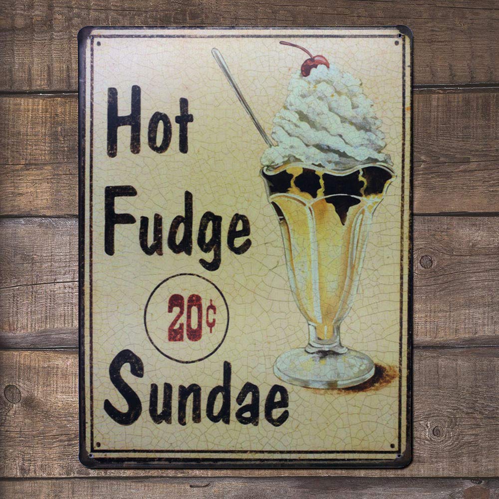 Amazon.com: ARTCLUB Hot Fudge Sundae Retro Metal Tin Sign, Antique