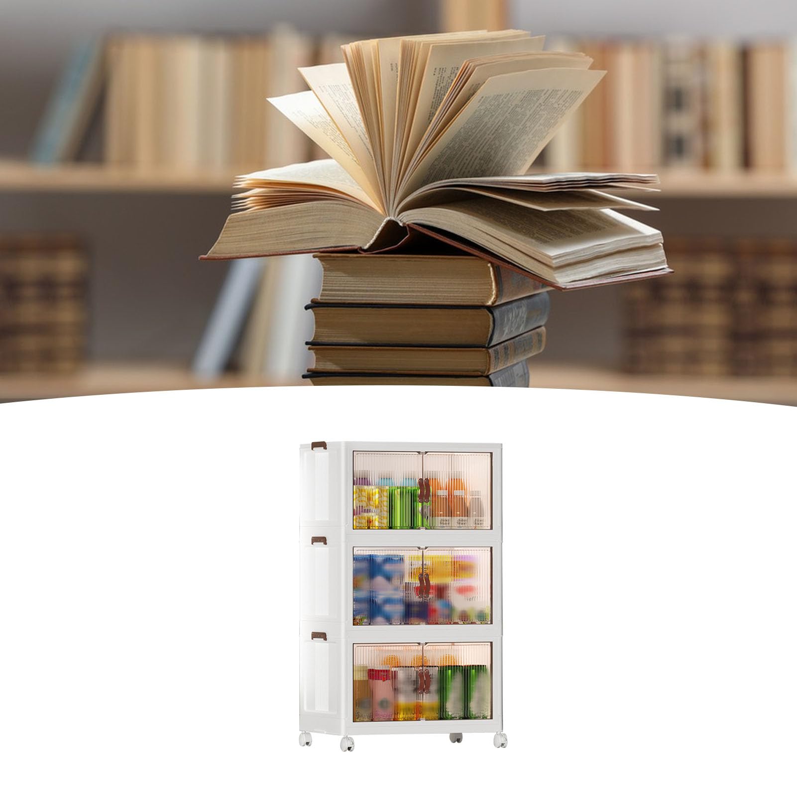 Aufbewahrungsschrank, Platzsparender Organizer aus Kunststoff, Baby-Garderobe für Kleidung, Snacks, Spielzeug, Kinderzimmer, Wohnzimmer (3 Schichten)