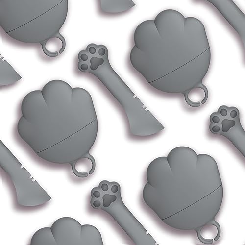 Lukamoo Juego de tapas y tapas para latas de comida para gatos (dos tapas, una cuchara 2 en 1abridor), para gatos y perros, apto para lavavajillas,