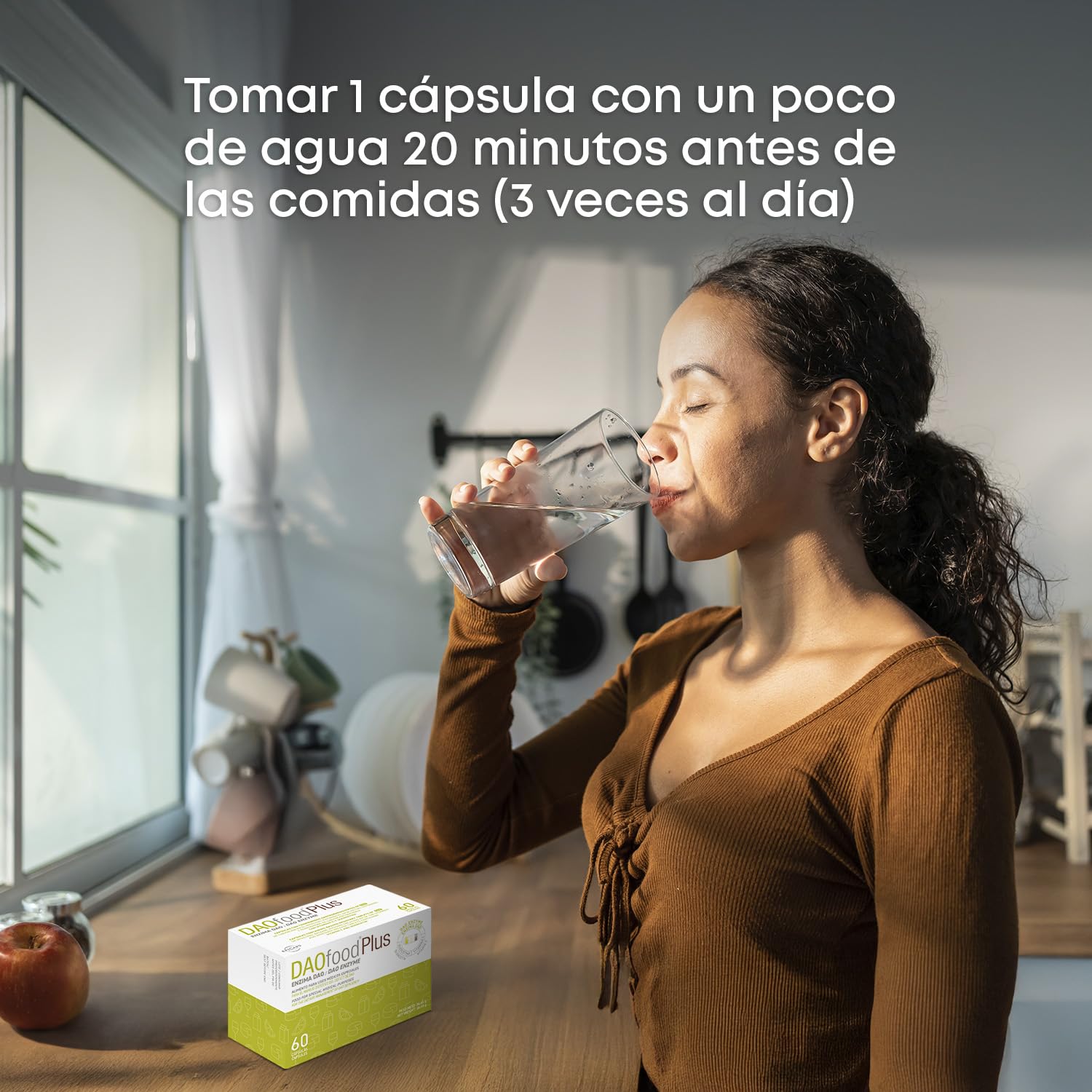 DR Healthcare - DAOfood Plus - Enzima DAO - Quercetina y Vitamina C - Contribuye al Equilibrio de la Histamina Alimentaria - 60 Cápsulas con Mini-comprimidos Gastrorresistentes de DAO