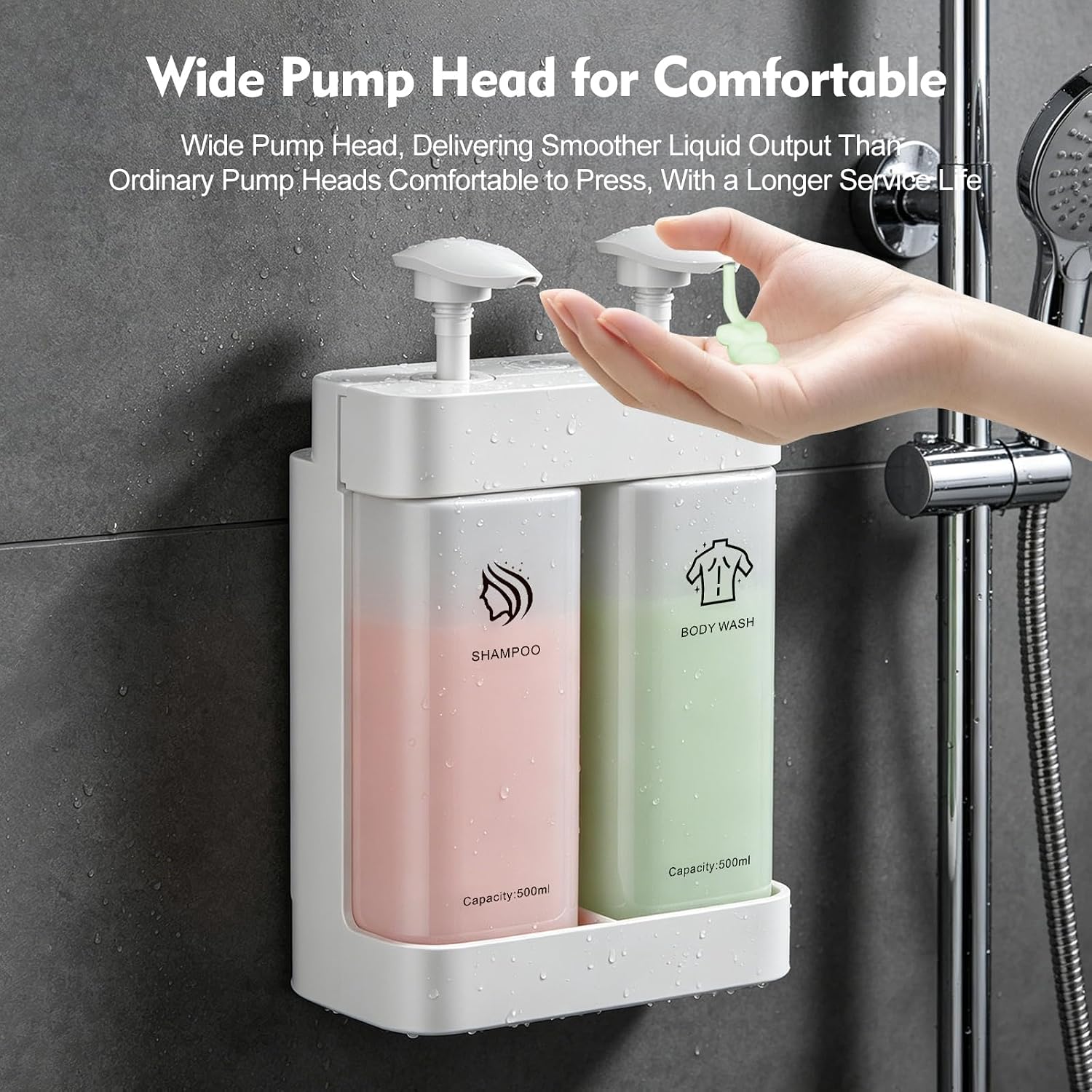 Refillable ABS Wall Mount Shower Soap Dispenser for Shampoo image 2