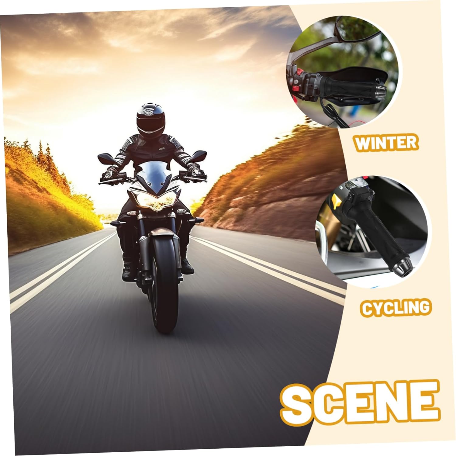 2pcs Motorcycle Handlebars Heated Grip Motorbike Heated Handle Electric Heating Handlebar Riser