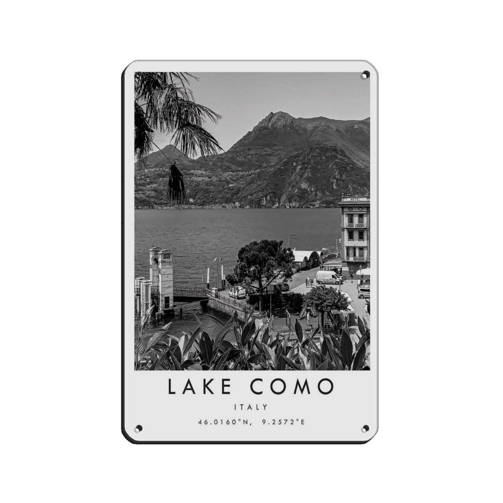 Lake Como Travel (3) Tin Sign Vintage Metal Pub Club Cafe Bar Home Wall Art Decoration Poster Retro 8x12inch(20x30cm)
