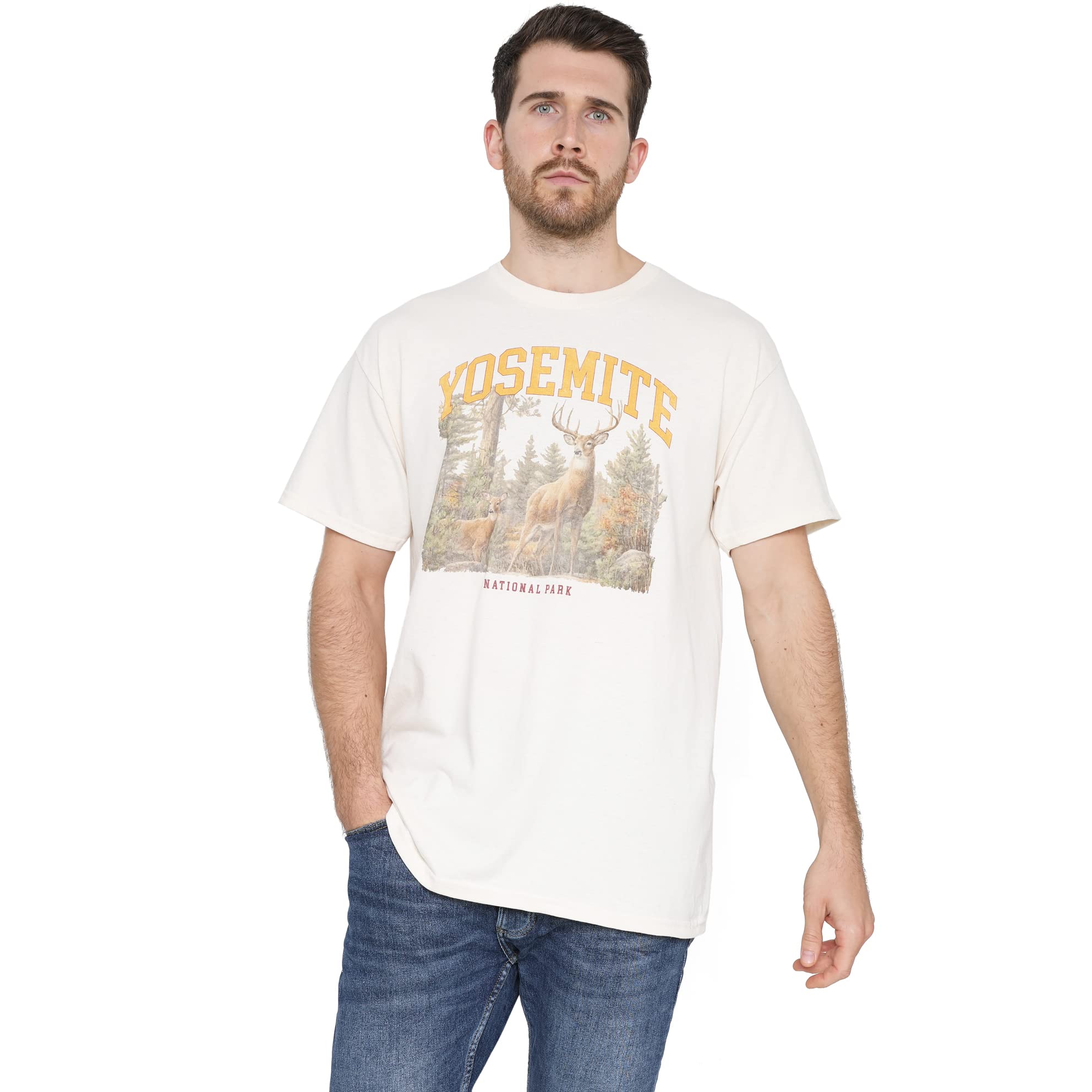 Cotton SoulNational Parks Yosemite Mens T Shirt, Natural