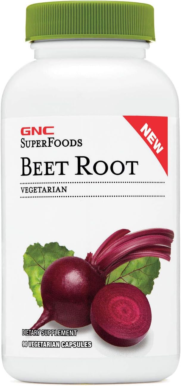 GNC SuperFoods Beet Root, 90 Capsules, Helps Lower Blood