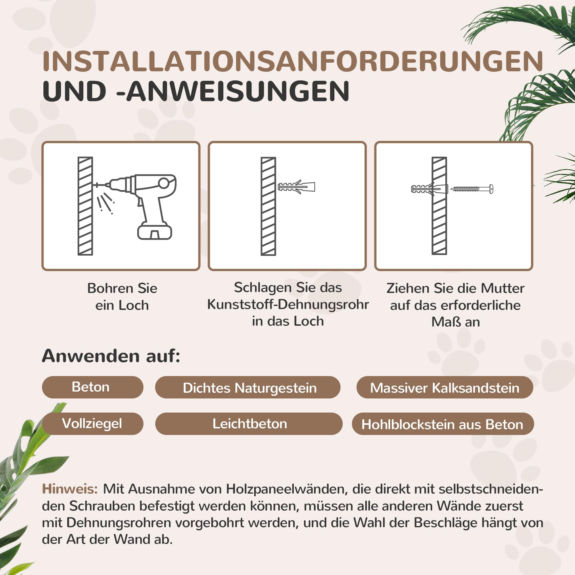 PawHut Kletterwand Katzen 4-teilig mit Kratzbäumen Set bis 5 kg Hellgrau