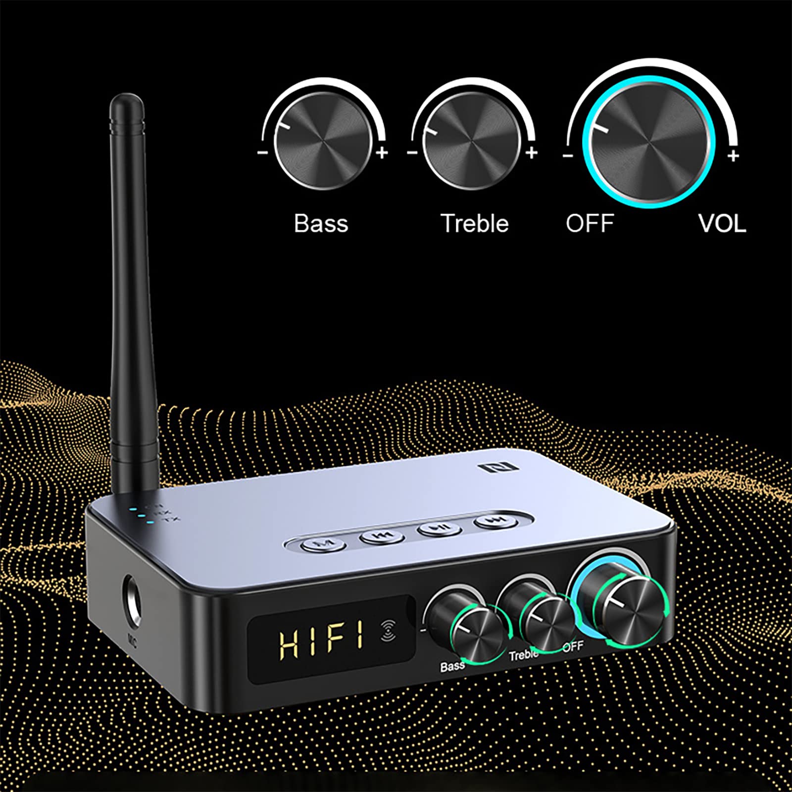 TECKEEN Bluetooth 5.1 NFC Émetteur Récepteur Adaptateur Bluetooth Audio Adaptateur 3.5mm USB HiFi Stéréo Musique