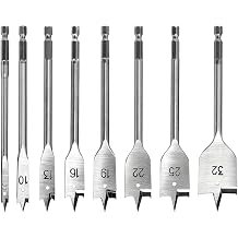 8Pcs Spade Drill Bit Set,6-32mm Spade Drill Bit Set,Woodworking Drilling Flat Bits Blades Kit for Plywood Plastics Chipboard Cuts