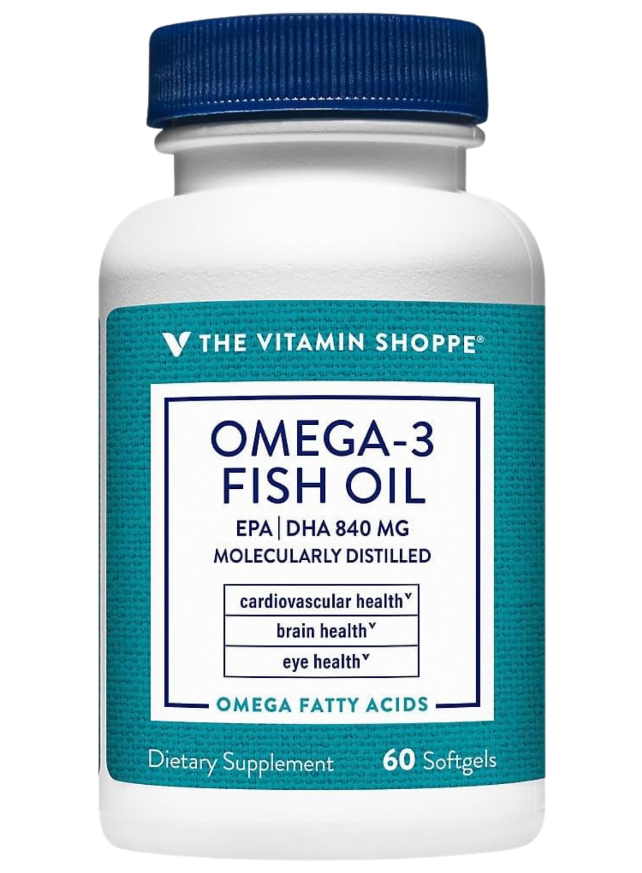 The Vitamin Shoppe Brand Omega 3 Fish Oil 1100 MG, Unflavored, 60 Softgels 60 Count (Pack of 1)