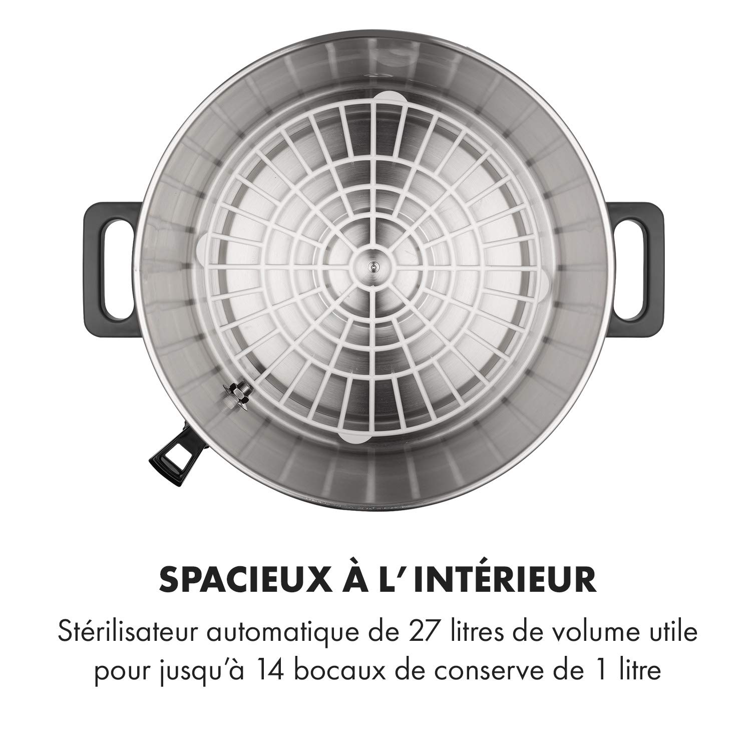 KLARSTEIN Lady Marmalade - Pasteurisateur, Distributeur pour Boissons Chaudes, 27 L, 1800 Watt, 30-100 °C, Minuterie, Fonction réchauffage, Protection Contre la surchauffe, Acier Inoxydable brossé