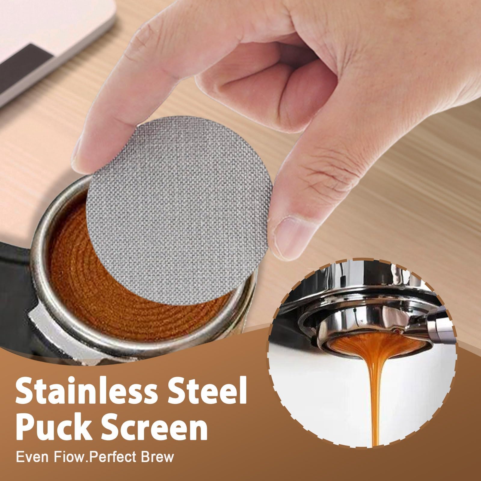 Kit Barista de Café de 7 Piezas con Tamper de 54 mm y Prensado de Estación | Incluye Distribuidor, Herramienta WDT, Embudo Dosificador, Cepillo y Puck Screen, Accesorios para Preparar Espresso