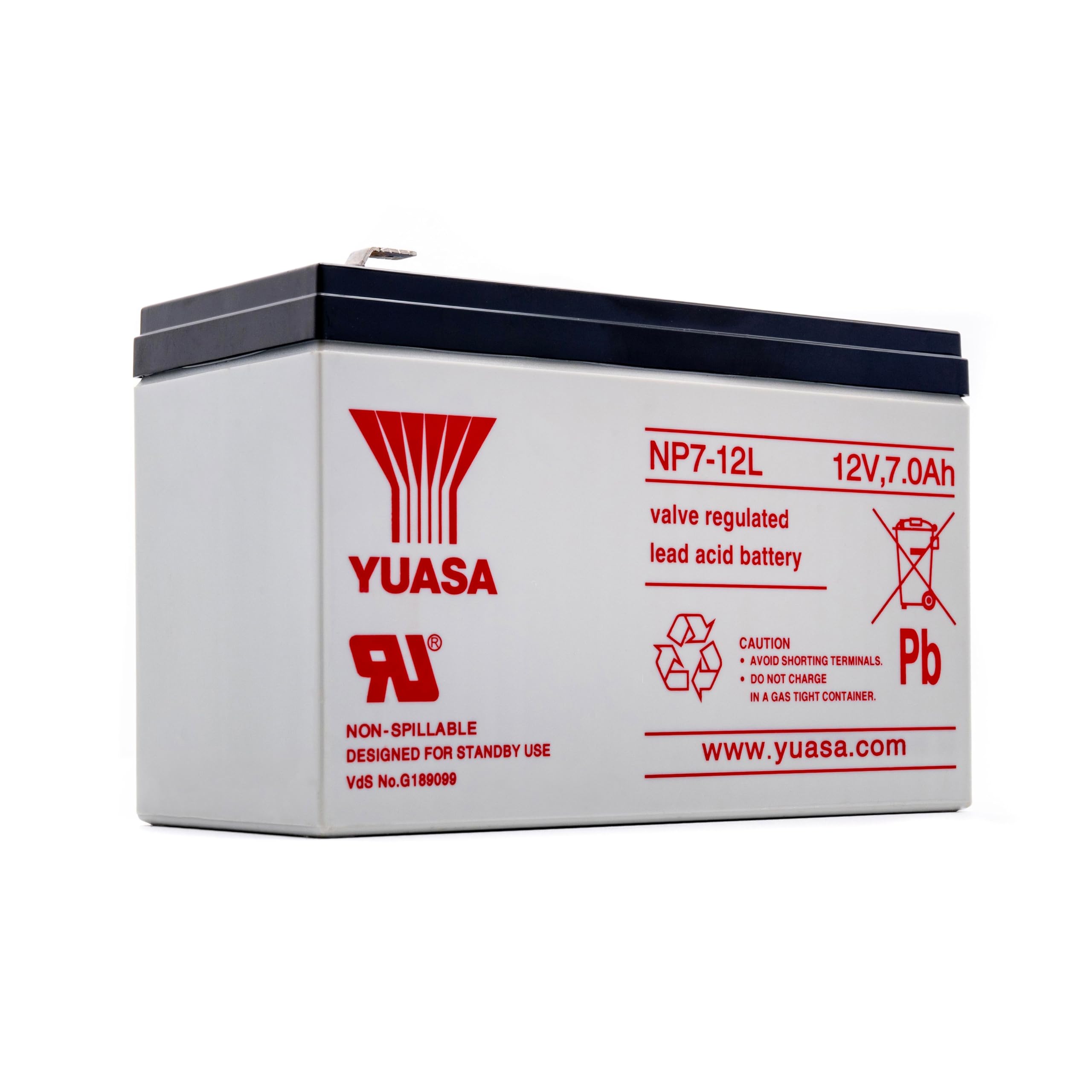 Yuasa NP7-12L 12V Lead Acid Battery, UPS Backup Alarm and Emergency Battery (Pack of 1)