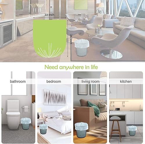 Miniatura 4 de Bolsas de basura de plástico resistentes, de tamaño pequeño, para el hogar, la oficina, la cocina, el baño y el contenedor de basura