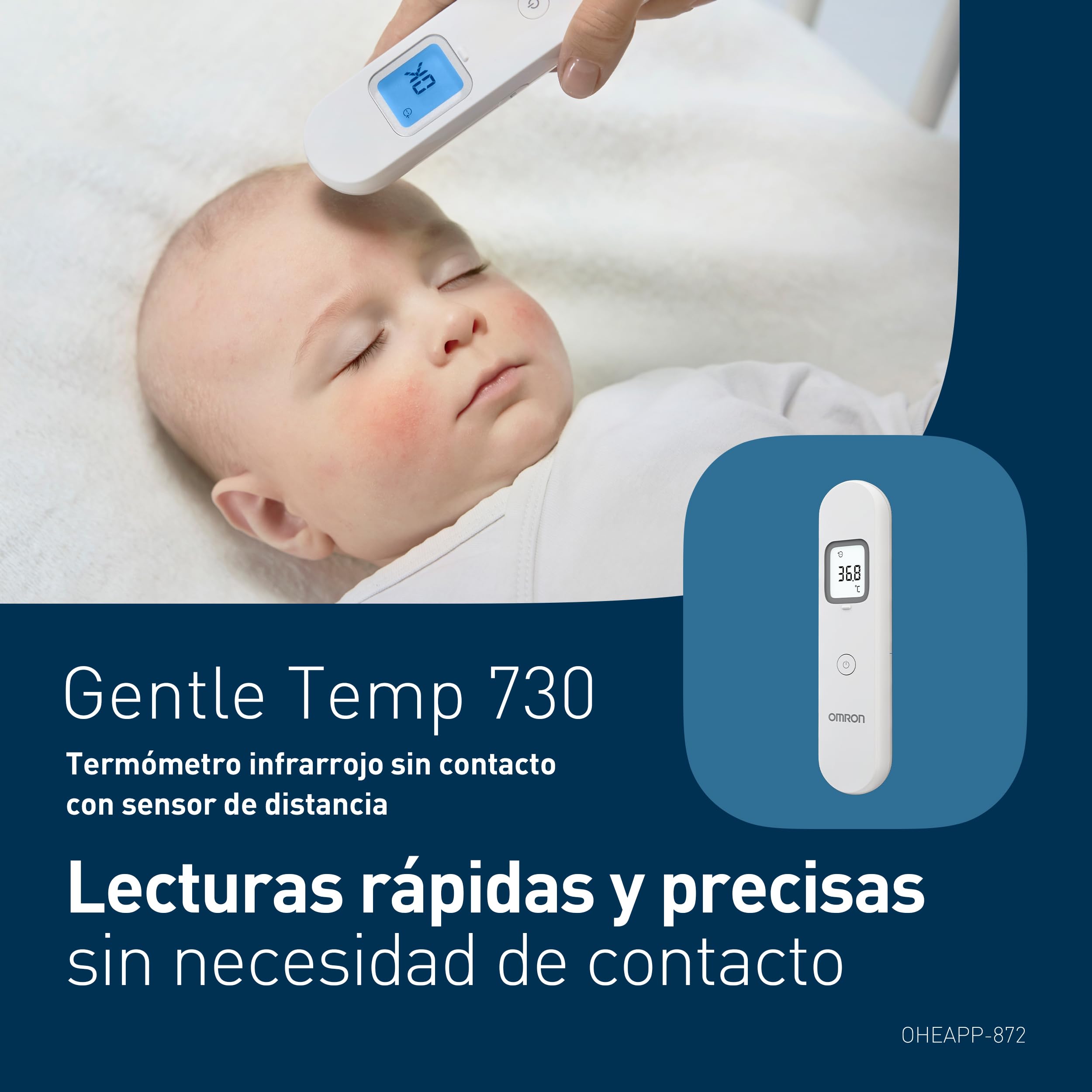 OMRON Gentle Temp 730 Termómetro digital sin contacto infrarrojos para frente líquidos y oído bebé rápido preciso con memoria