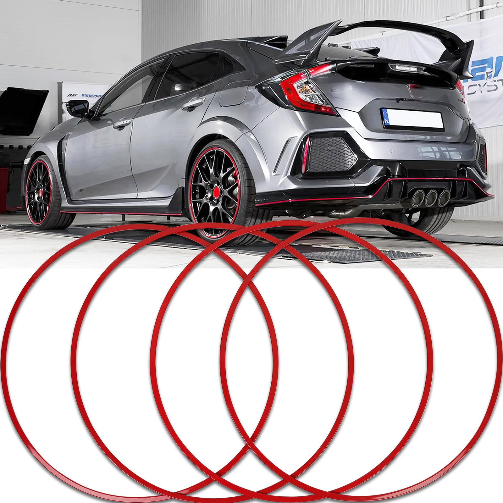 Wheel Rim Protector Set of 4, 18 Inch Alloy Rim Guards for Car Rims Compatible with Tesla Model 3 Mustang Explorer Honda CR-V Civic Toyota Corolla Camry Hyundai Mazda CX-5 Nissan Altima