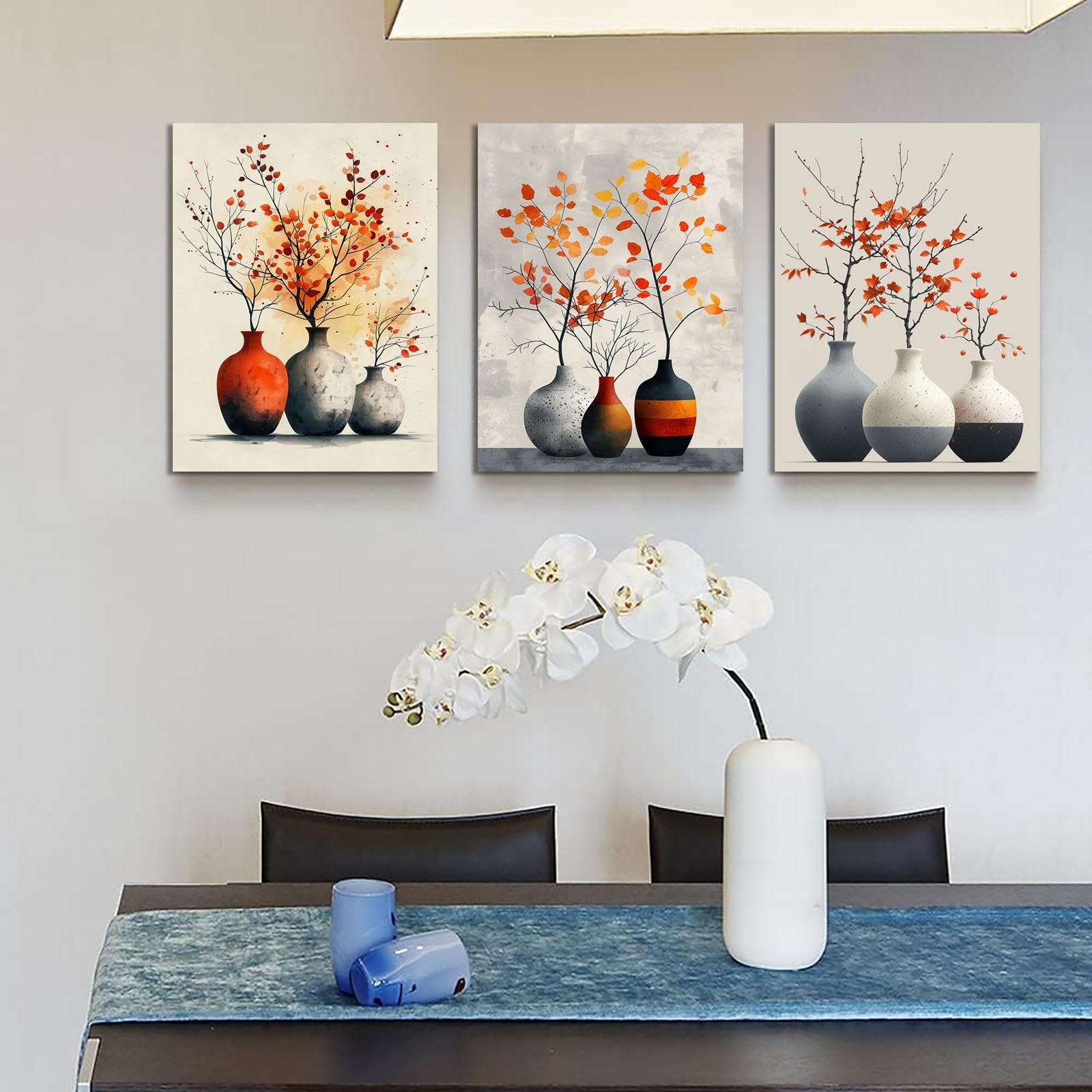 Graue & Goldene Boho-Wandkunst, 3-teilig (30x40 Cm) – Leinwanddruck Auf Holzrahmen
