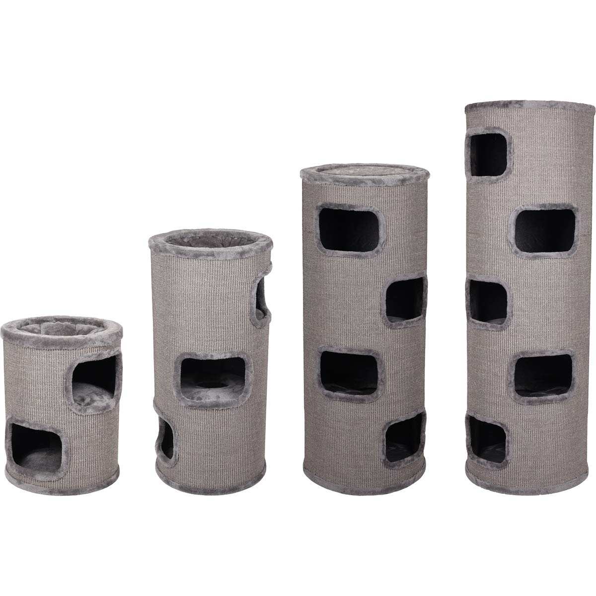 griffoir pour Chat – Tonneau à Gratter pour Chat - Flamingo Enes M - 90 cm Hauteur – Ø 42 cm - Gris