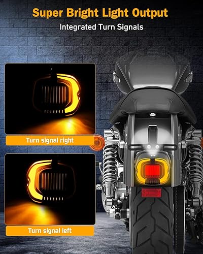 Miniatura 2 de QUASCO Luz trasera estroboscópica LED de freno, luces direccionales traseras ahumadas compatibles con Harley Dyna Sportster Road King Electra Glide