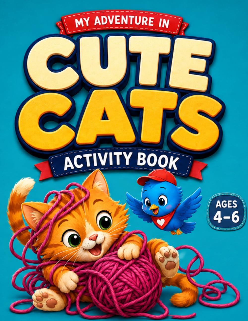 Cute Cats Activity Book: Fun Coloring, Mazes, Matching, Counting, Tracing, Spot the Difference, Hidden Objects & Learning Activities for Kids Ages 4-6