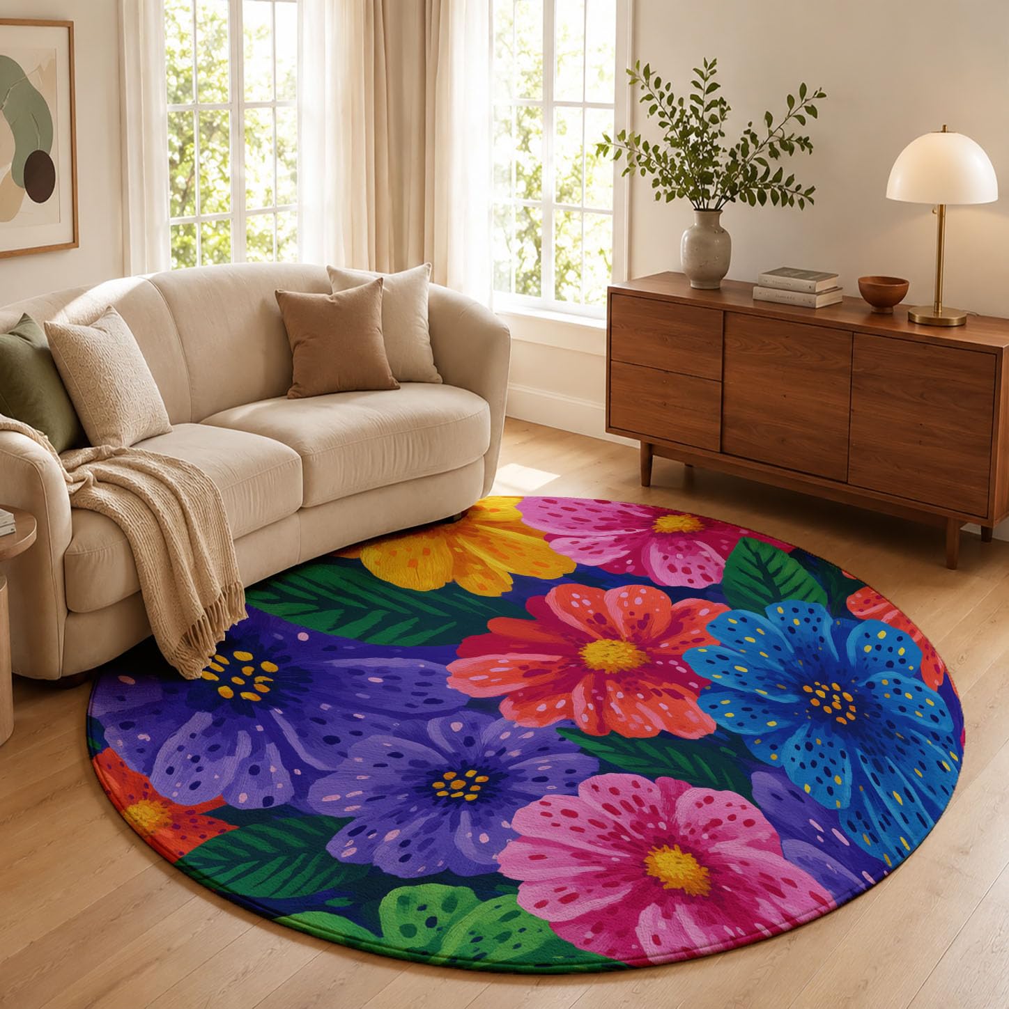 Lavable Tapis Rond Minimalisme