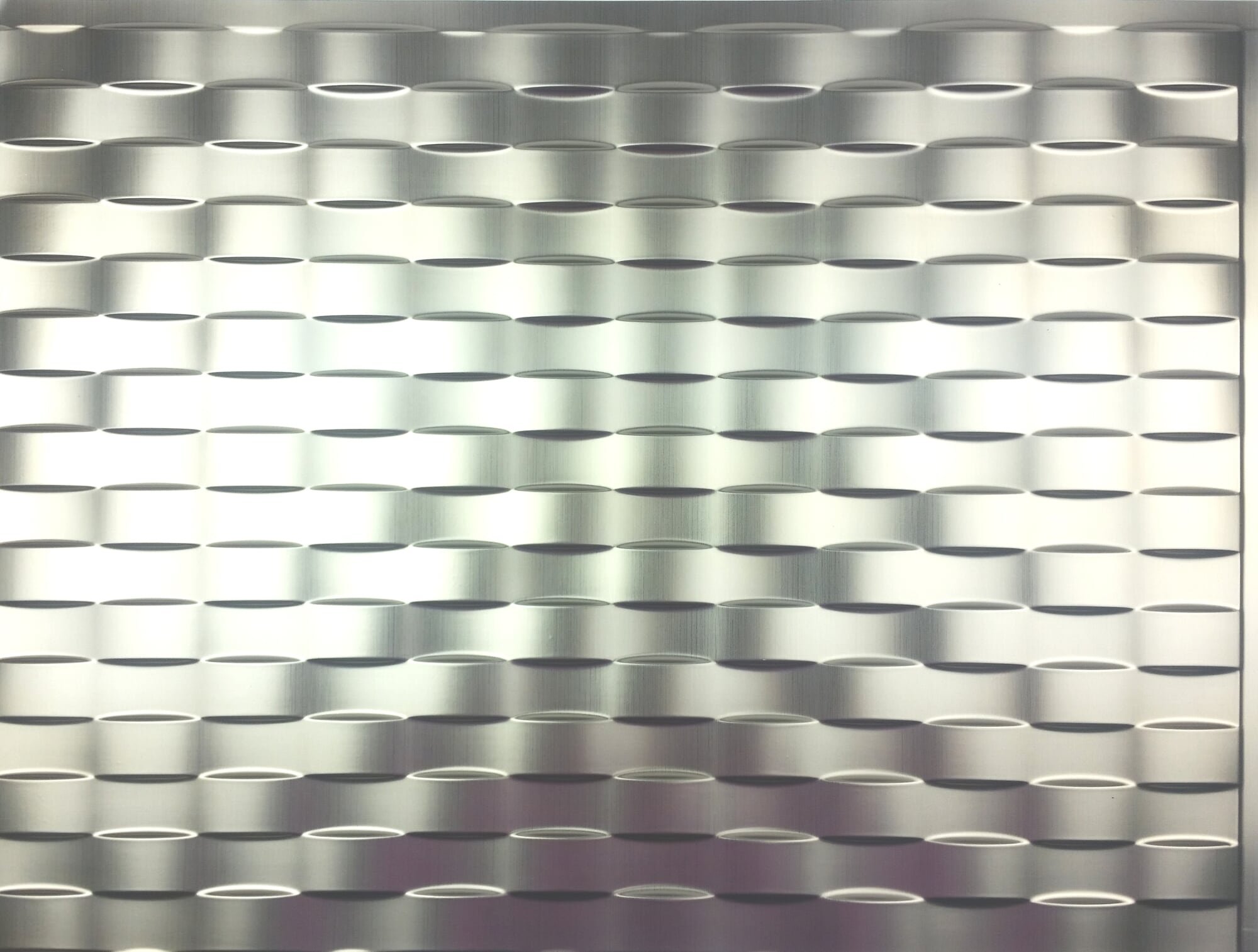 Mirroflex Weave Backsplash Tiles Decorative Wall Paneling, Brushed Aluminum, 18"x24"