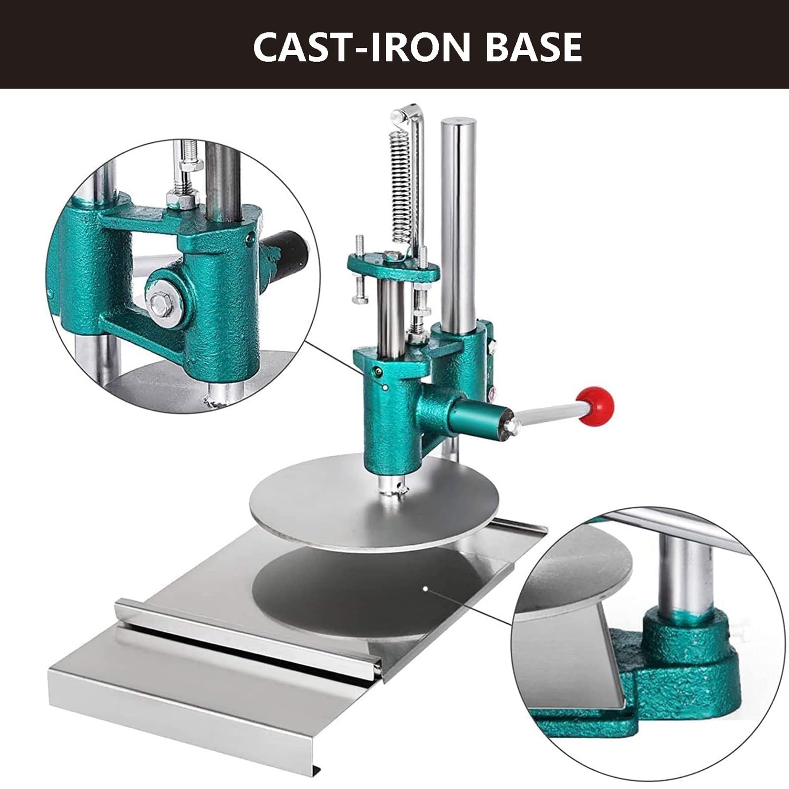 UMJIGF Cookie Presses Pizza Makers, Household Stainless Steel Bread Molder Press Machine with Easy-to-Use Handle, Dough Roller Dough Sheeter for Pizza Pastry Pie Crust, Flatbreads,16cm,16cm