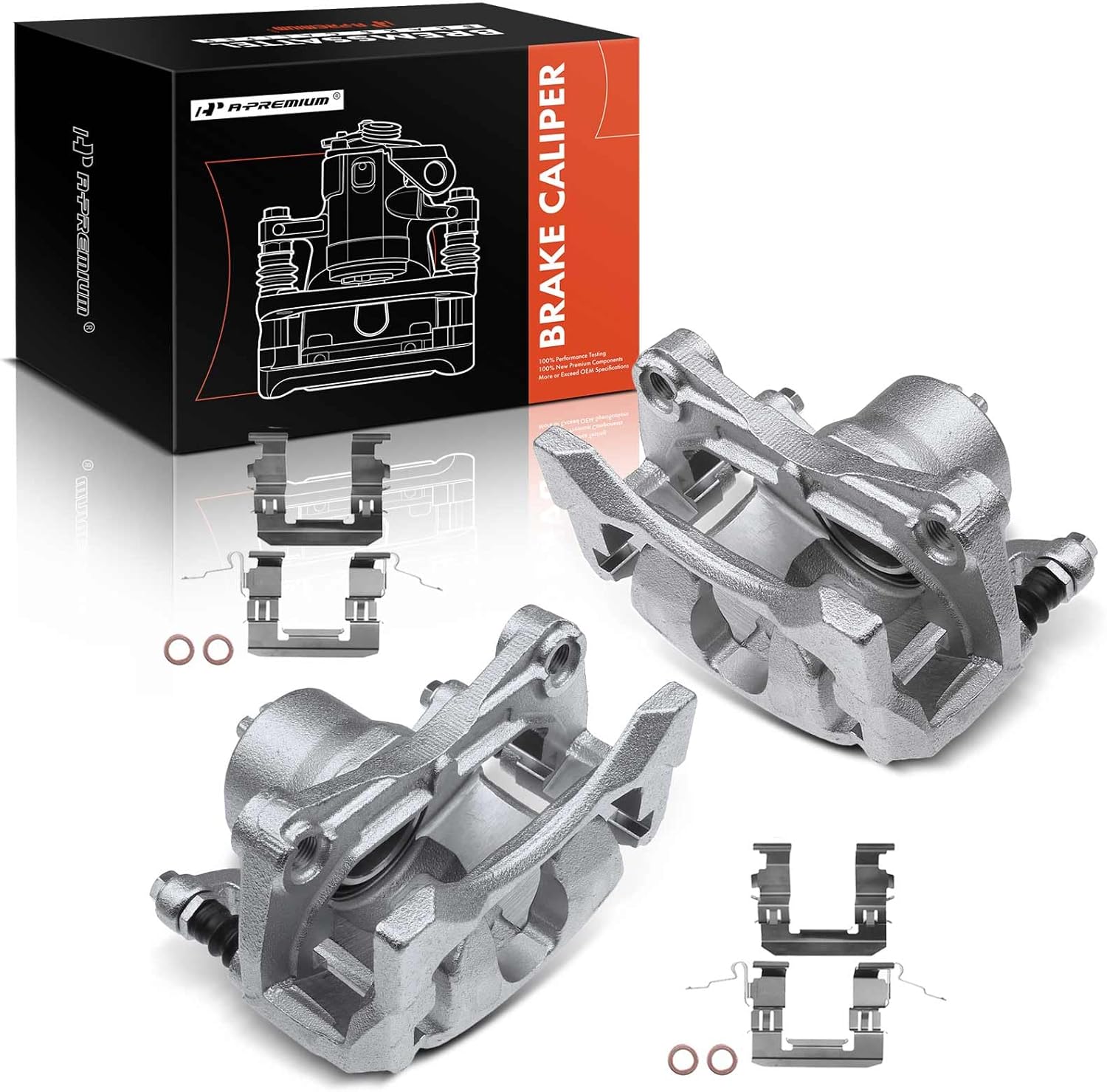 A-Premium Disc Brake Caliper Assembly with Bracket Compatible with Select Nissan Models - Altima 2010-2013, Sentra 2011-2012 - Front Driver and Passenger Side, 2-PC Set