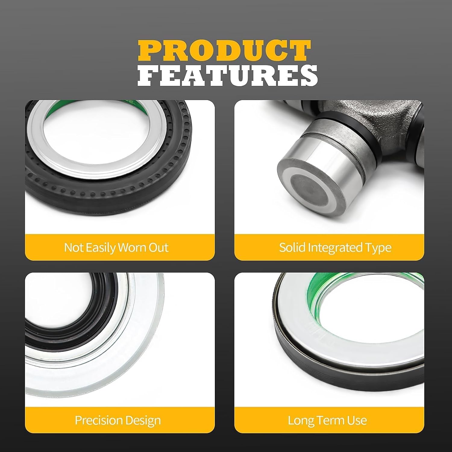 Front Axle Seal Greasable U Joint Kit Compatible with 250 350 Super Duty 2005-2015 Replace 2014835 2017426 54983 SPL55-3X 25-332X 2023068