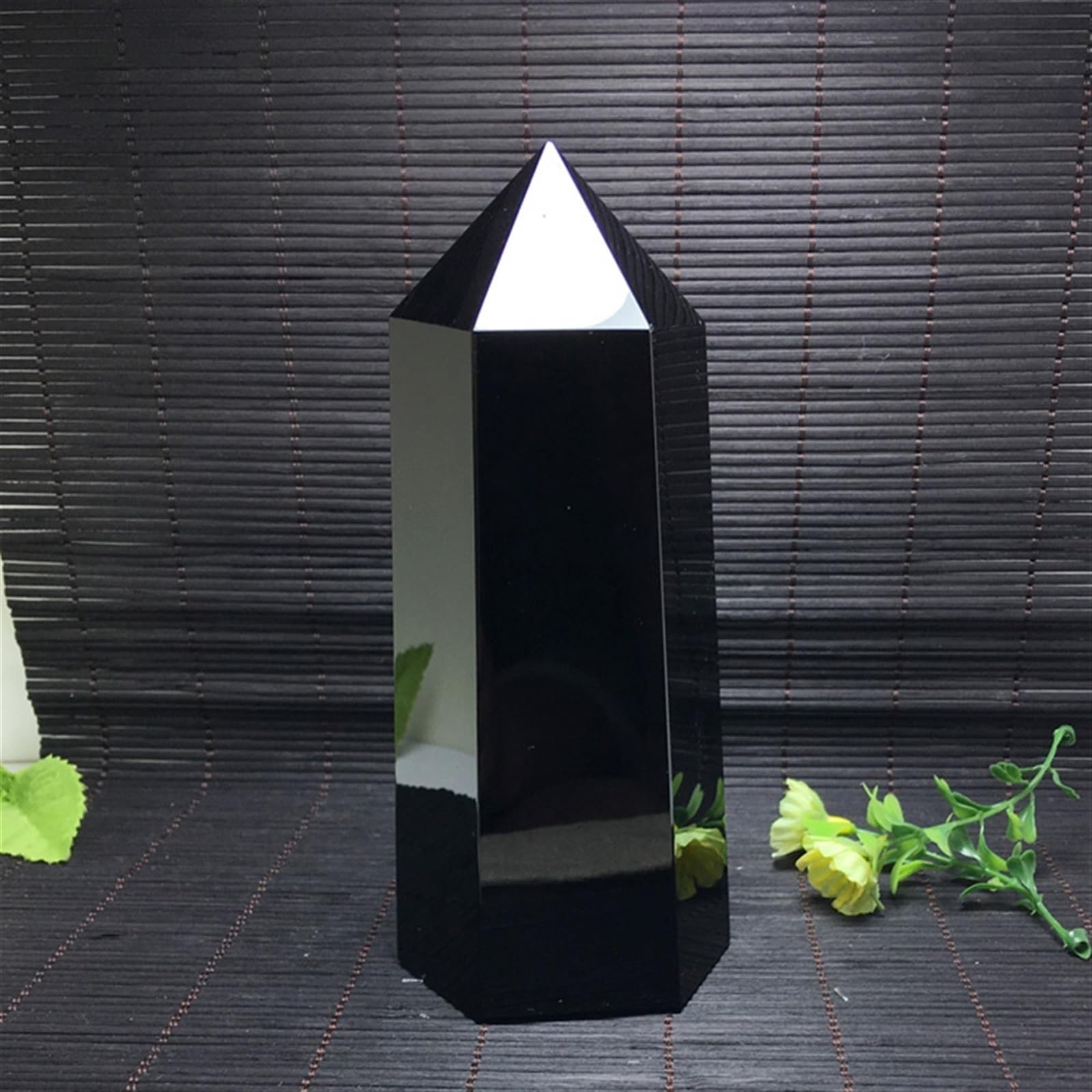 Kristallornamente Natürlicher Obsidian-Quarzkristall-Stab zur Heilung Wunderschöner Kristall(800g)
