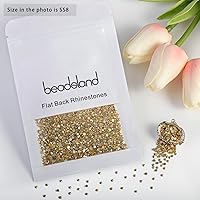 Vista 362 de Beadsland 1440 diamantes de imitación de cristal con parte trasera plana, gemas redondas, sombra dorada, SS20, 0.181-0.189 in