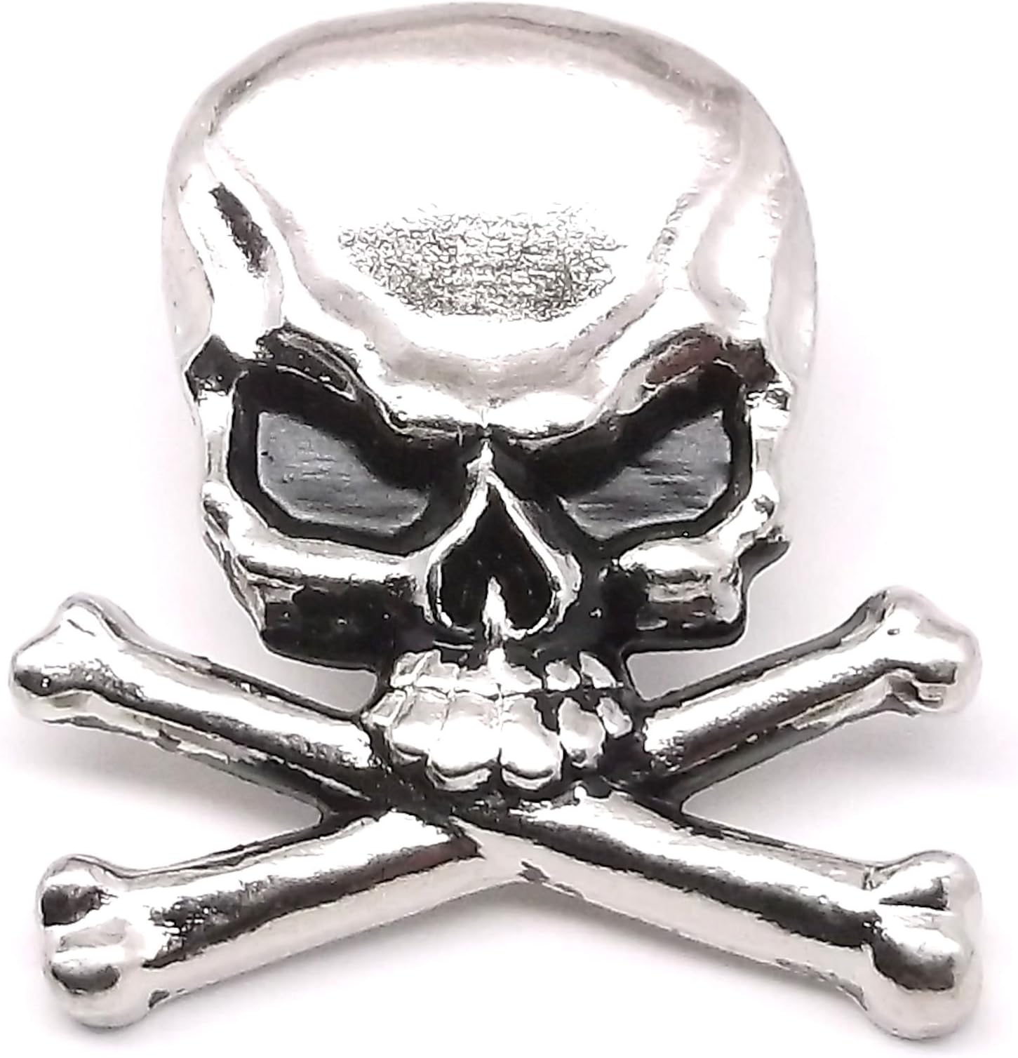 Skull Crossbones Concho Snap Set Nickel 1-1/4" 1265-67