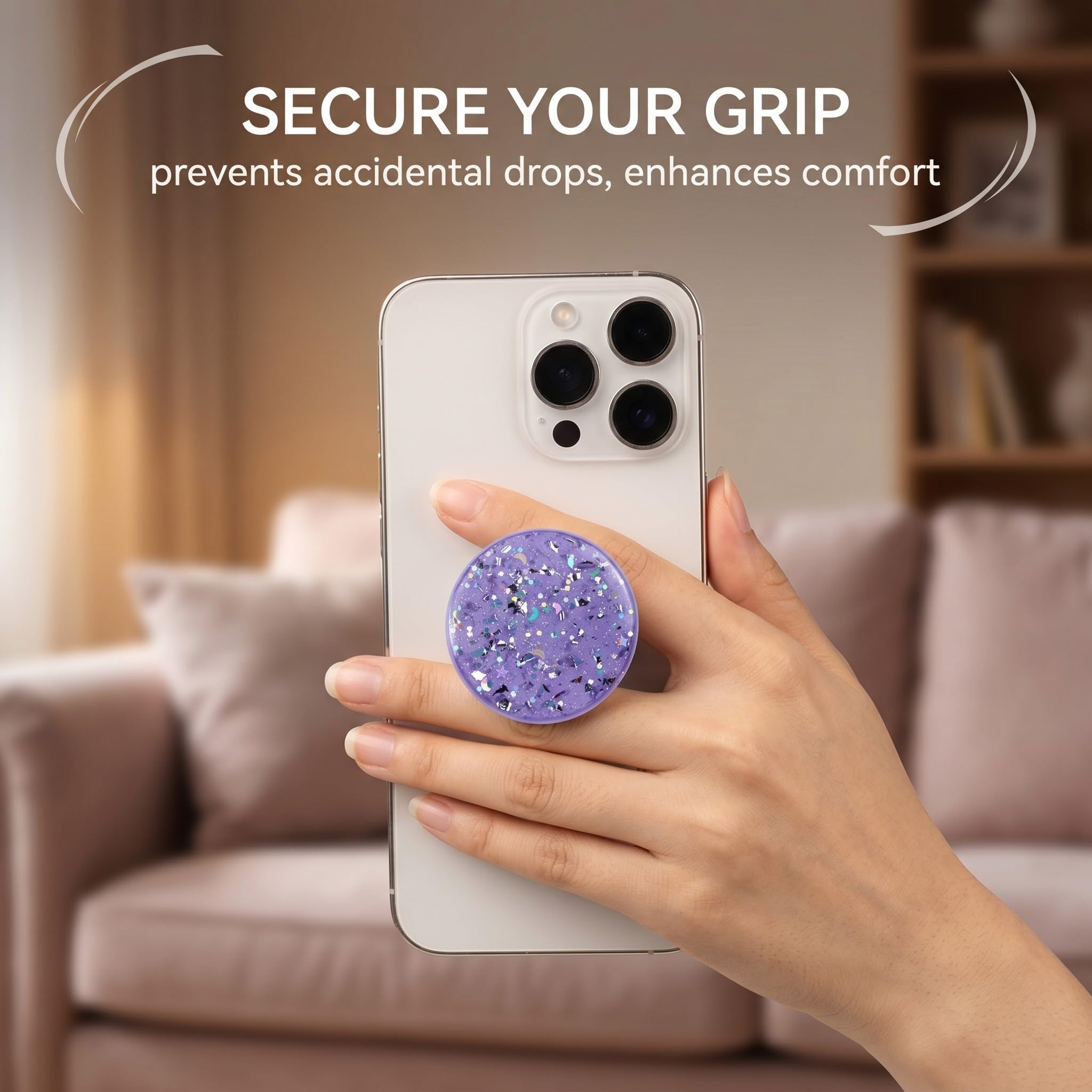 2 Pezzi Supporto e Impugnatura Estensibile Realizzati, Supporto Universale per Telefono con Grip Estendibile, Gommapiuma Adesiva Forte, Per Auto, Scrivania, Casa, Viaggi e Uso Quotidiano