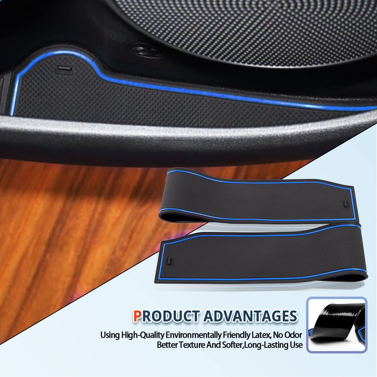 Ruiya Tapis Console Centrale Caoutchouc Hyundai Kona Hybrid 2018-2021 - Antidérapant Porte-gobelet