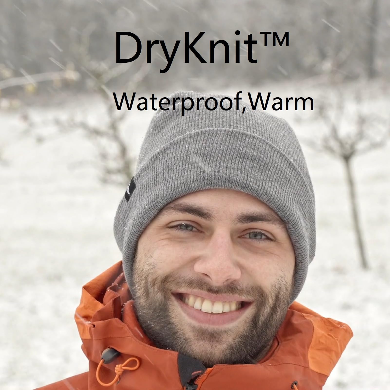 TOP-EX Windstopper wasserdichte Wintermütze Herren & Damen, Warme Fleece-gefütterte Strickmütze Beanie, Atmungsaktive Outdoor Lauf- & Skimütze, Winddichter Regenschutz, Herrenmütze