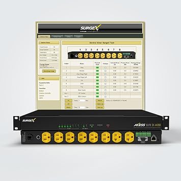SurgeX SX-AX20E Axess Elite Surge Protector, EMI/RFI Noise Filter and IP Enabled Power Managerment - 120 Volt, 20 Amp