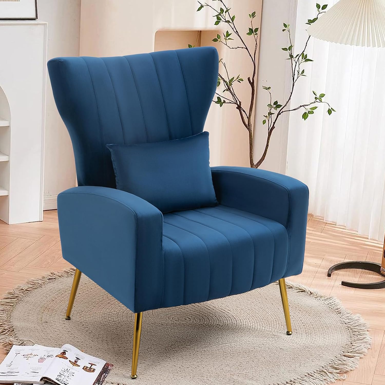 Accent Chair Vanity Chair Pillow Modern Living Room Chairs Velvet