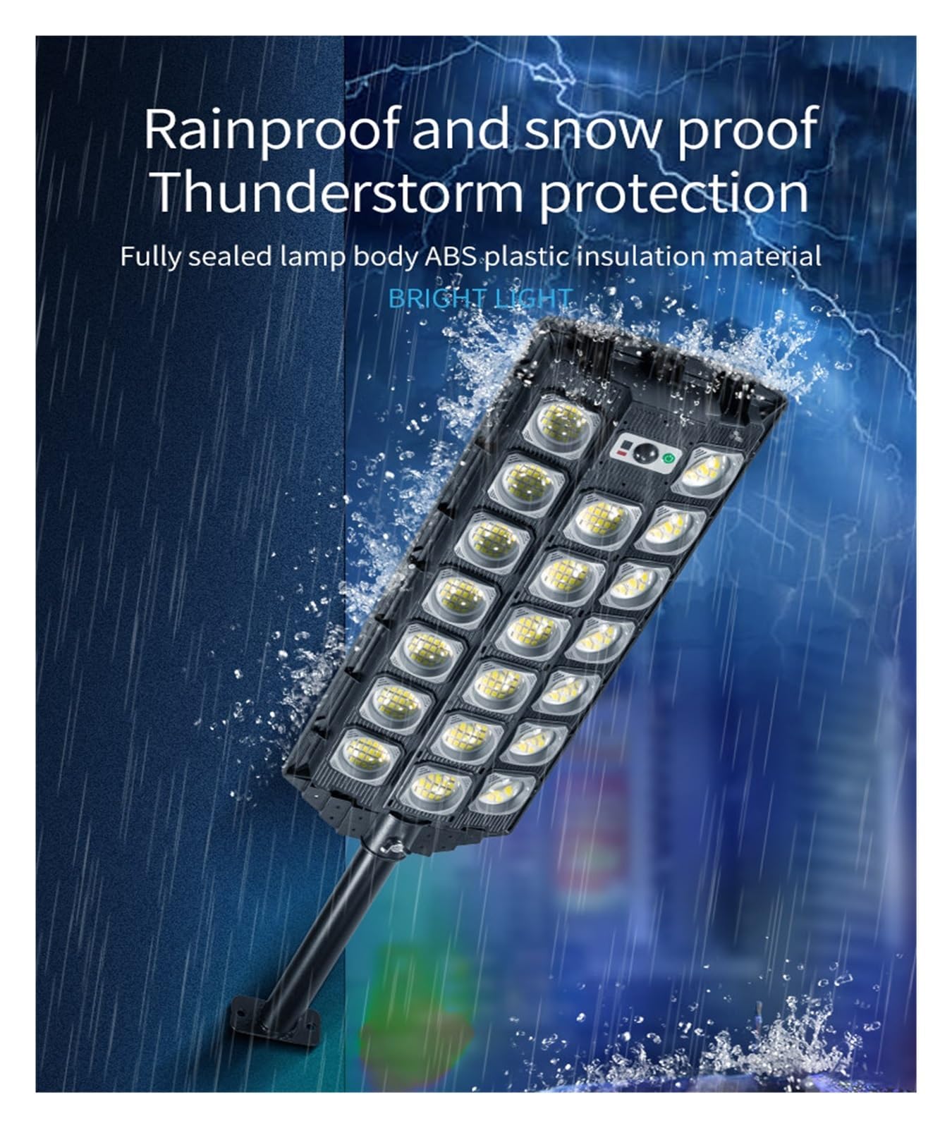 Zewnętrzna lampa solarna, 1000000 lumenów 713 lampa LED Solar Street Light Oświetlenie zewnętrzne Ścieżka ogrodowa Yard IP65 Wodoodporne światła zdalnie sterowane(208 LED 3000mAh)