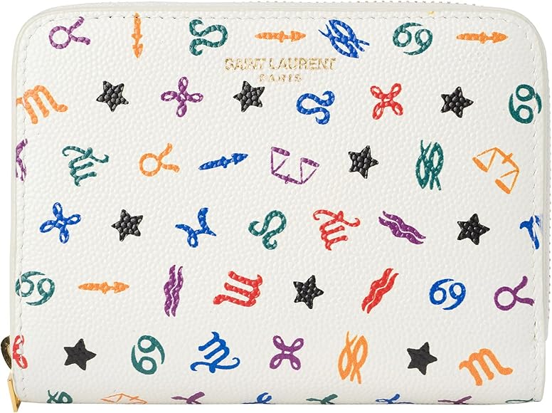 SAINT LAURENT サンローラン 2つ折り財布 562796 09JBJ 9062 ソディアックプリント ホワイト 白/マルチ [並行輸入品]