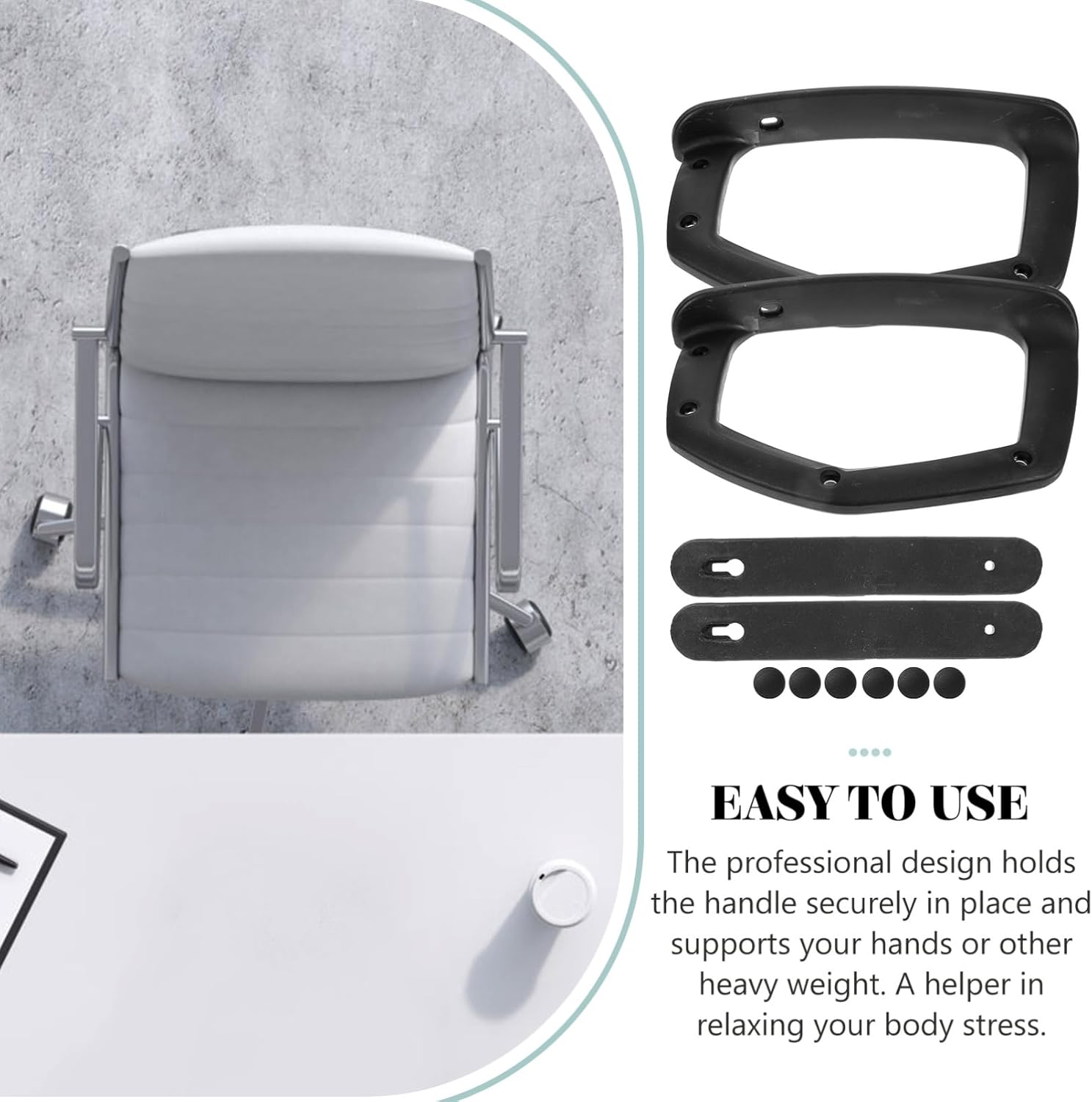 Generic 2Pcs Office Chair Arm Rest Replacement Ergonomic Arm Pads for Gaming Chair Office Use Comfortable Grip Support