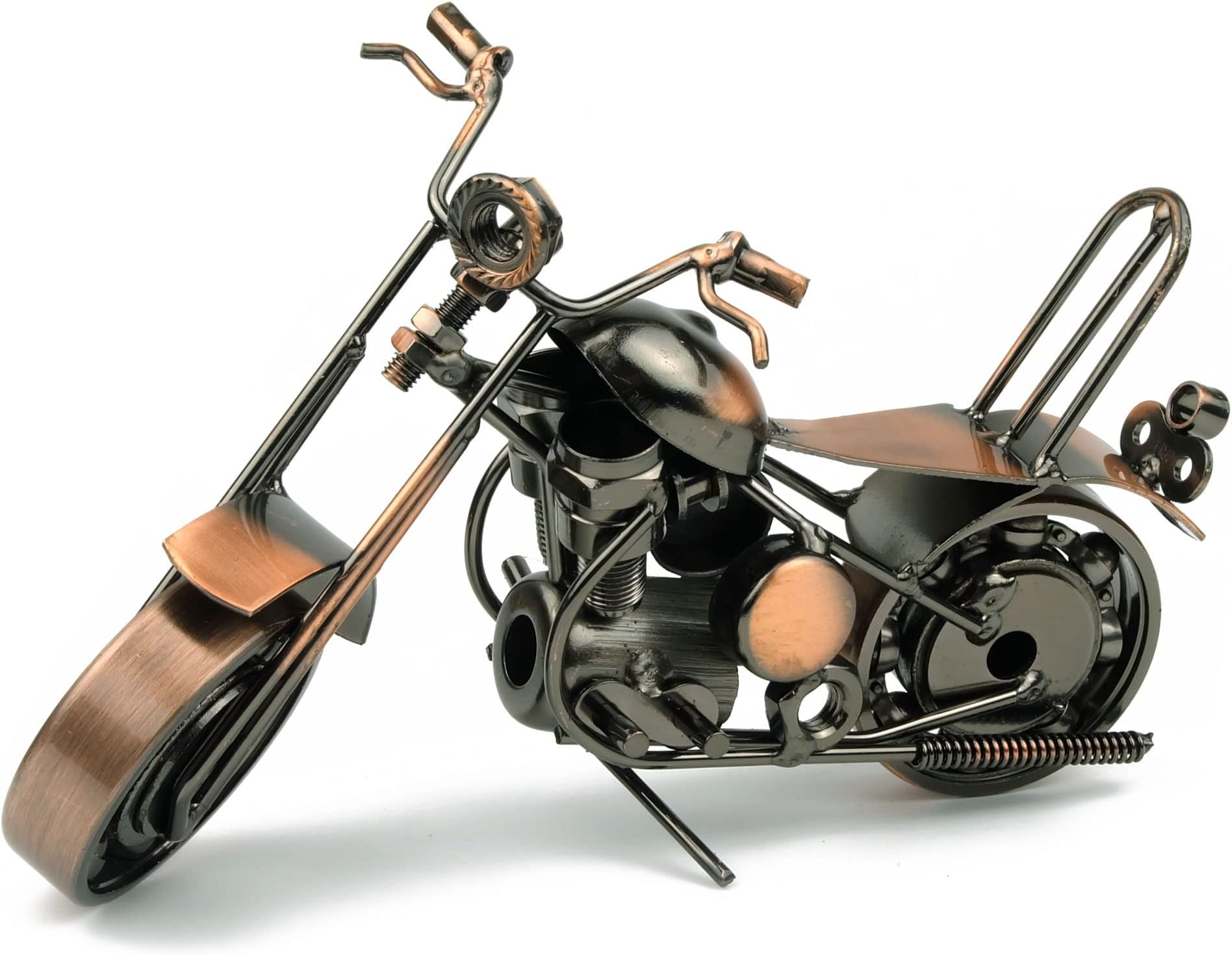 ZaMii Retro Motorcycle Model Wrought Cast Iron Crafts Creative Gifts for Home Décor Engine Lovers Vintage Handicraft Ornament Collectible