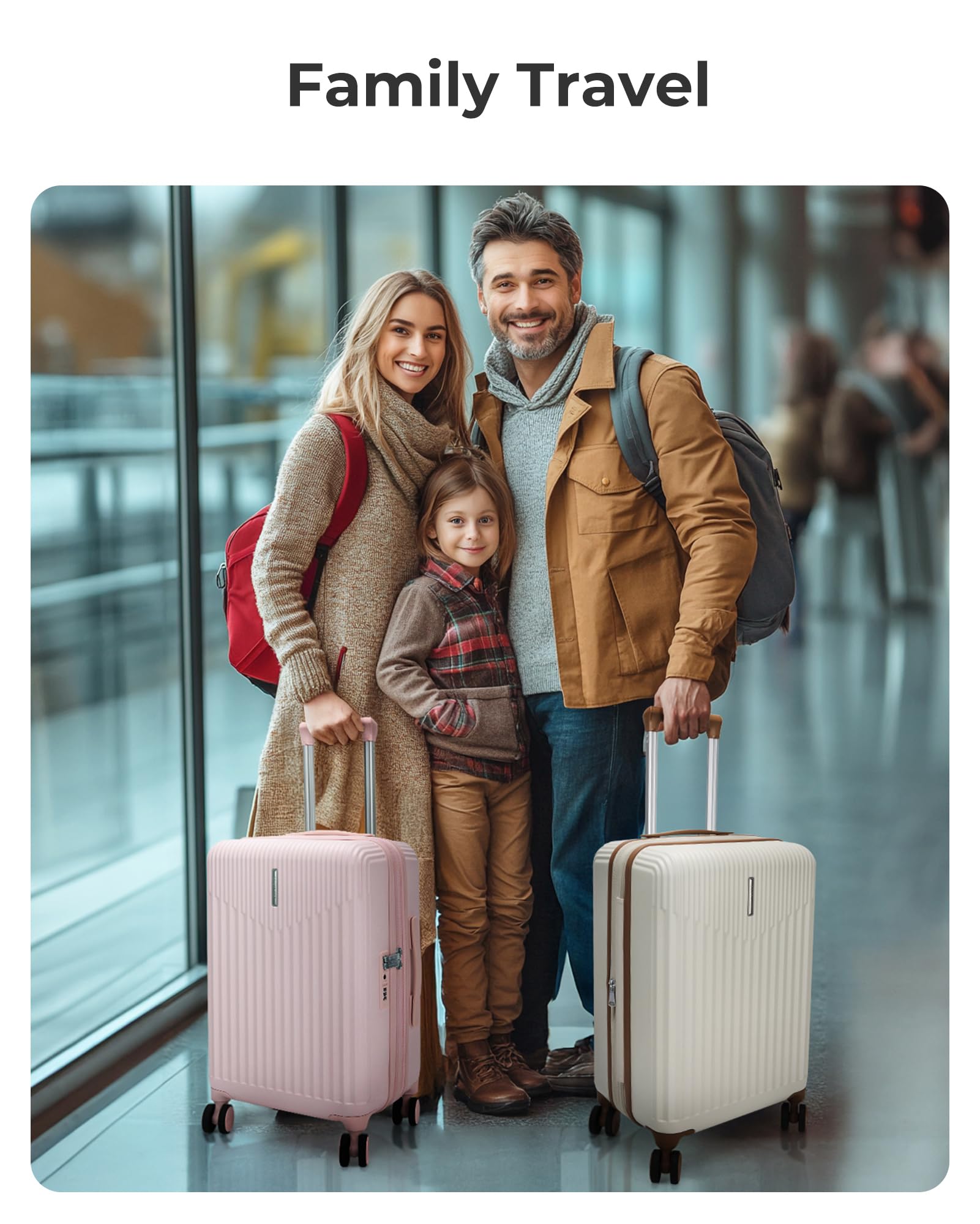 BAGSMART Carry On Luggage 22x14x9 Airline Approved with Spinner Wheels,100% PC Hardside Expandable Luggage with TSA Lock for Trips, 20 Inch Rolling Suitcases for Men Women,Green: Beige