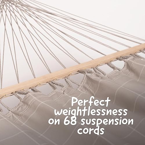 Vista 14 de La Siesta® Alisio Hamaca con barra esparcidora, hamaca exterior resistente a la intemperie, hamaca exterior de tela para 2 personas, máximo 355