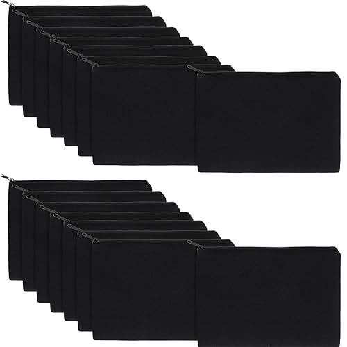 Vista 38 de 16 bolsas de cosméticos multiusos con cremallera, bolsas de maquillaje de lona de algodón, bolsa de viaje, bolsa de aseo para lápices, bolsa