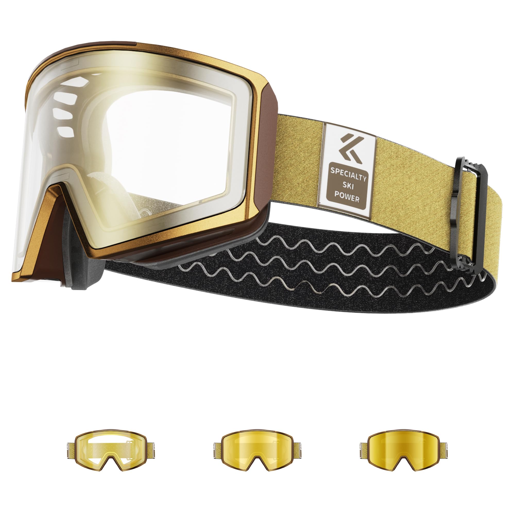 KAPVOE Maschera da Sci Fotocromatica con Lenti Magnetiche Antifog K719 | Protezione UV400, per Uomo, Donna e Giovani, Compatibile con Caschi, Ideale per Sci, Snowboard e Pattinaggio u ghiaccio 02