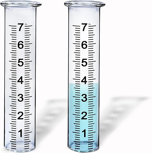 BIUWING Tubo de repuesto para medidor de lluvia de vidrio de 7 pulgadas de capacidad para exteriores, patio, jardín con labio, mejor calificado,