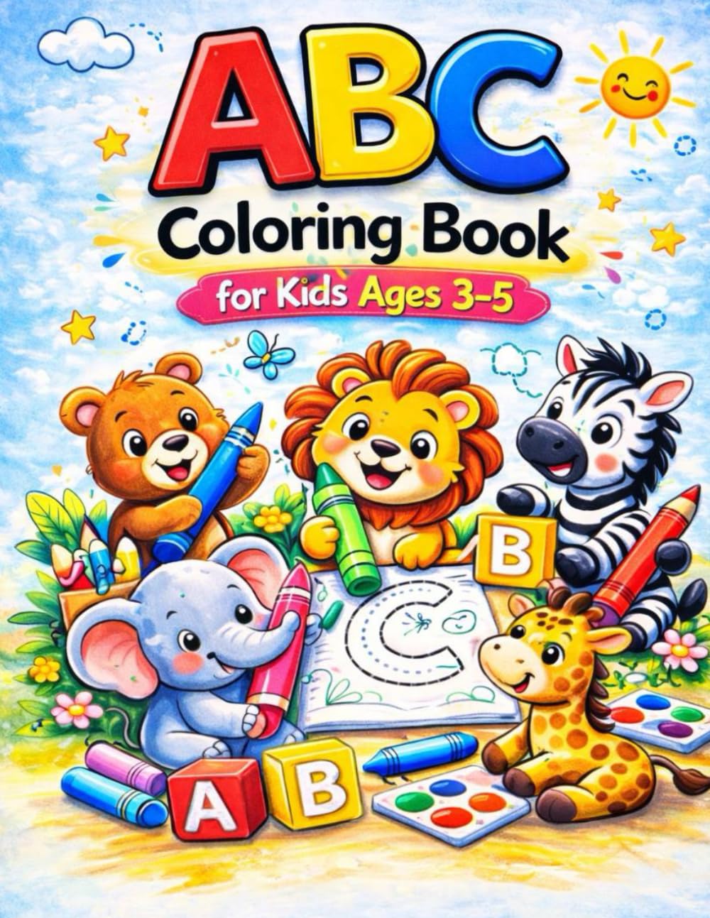 ABC Coloring Book for Kids Ages 3-5: Fun and Easy Alphabet Coloring Pages
