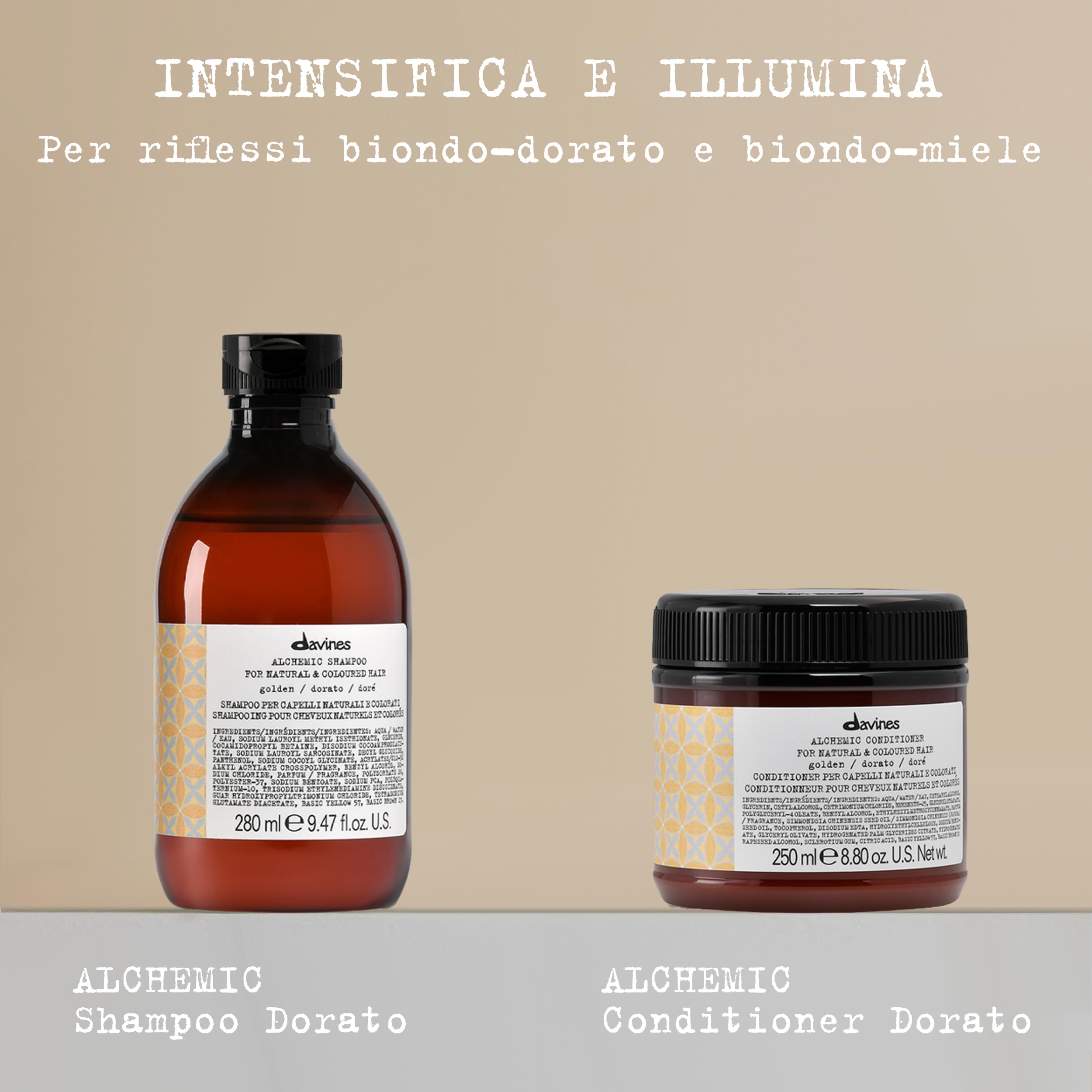 Davines ALCHEMIC Conditioner Golden - Crema condizionante colorata - 250 ml